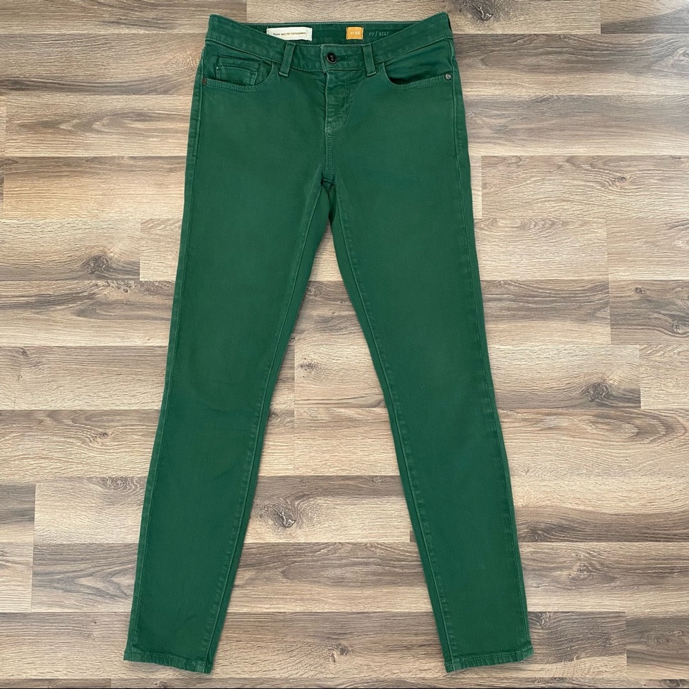 Anthro Pilcro Green Stet Skinny Jeans